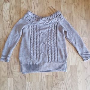 Taupe 3/4 off shoulder sweater